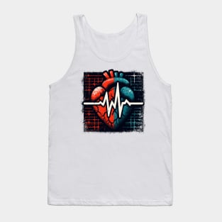 Heart Electrocardiogram Tank Top